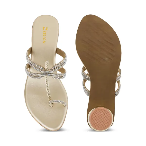 Zelion_Women'S_Rhinestone_Embellished_Toe_Ring_Sandals_With_Metallic_Ball_Heel