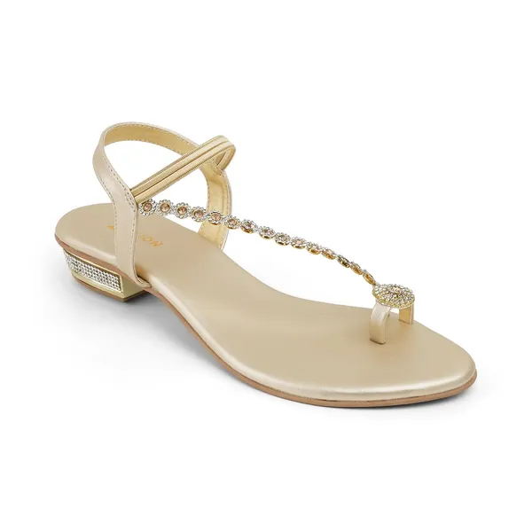 Zelion_Women'S_Rhinestone_Embellished_T-Strap_Toe_Ring_Flat_Sandals