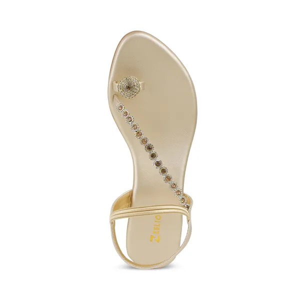Zelion_Women'S_Rhinestone_Embellished_T-Strap_Toe_Ring_Flat_Sandals