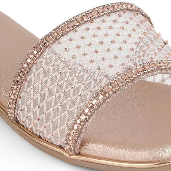 Zelion_Women'S_Embellished_Mesh_Slide_Sandals_With_Rhinestone_Detail