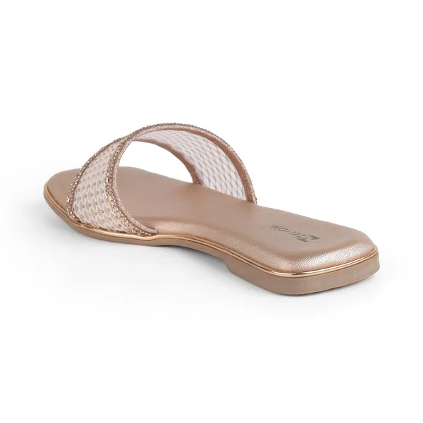 Zelion_Women'S_Embellished_Mesh_Slide_Sandals_With_Rhinestone_Detail