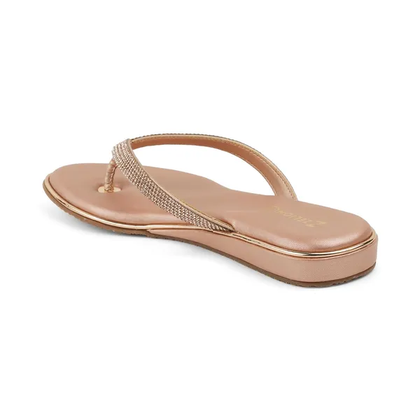 Zelion_Women'S_Rhinestone_Embellished_Thong_Flip_Flops,_Rose_Gold,_Flat_Sandals_With_Cushioned_Footbed