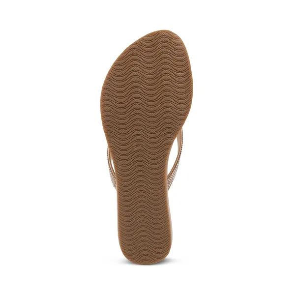 Zelion_Women'S_Rhinestone_Embellished_Thong_Flip_Flops,_Rose_Gold,_Flat_Sandals_With_Cushioned_Footbed
