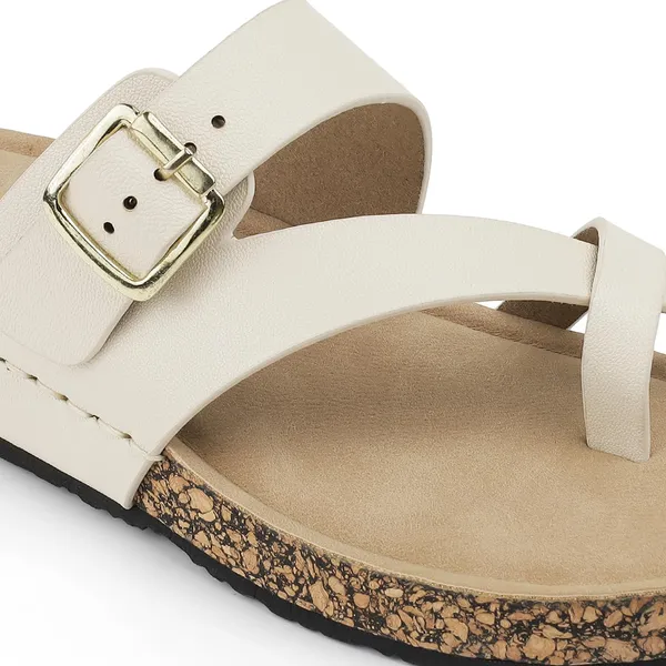 Zelion_Women'S_Toe_Ring_Slide_Sandals_With_Buckle_Strap,_Cork_Platform