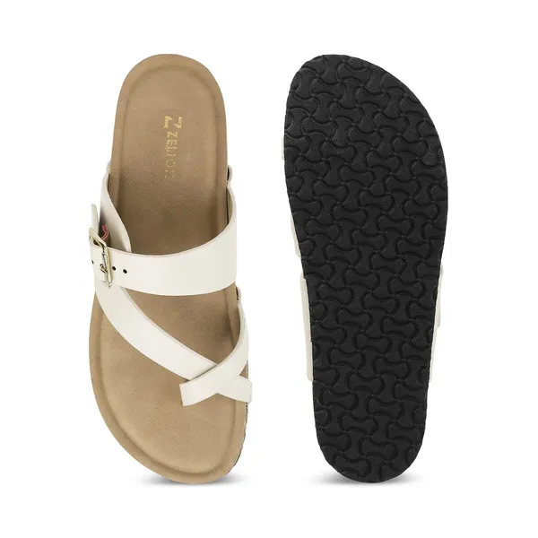 Zelion_Women'S_Toe_Ring_Slide_Sandals_With_Buckle_Strap,_Cork_Platform