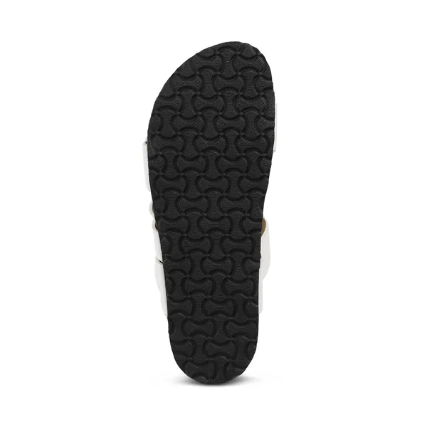 Zelion_Women'S_Triple_Strap_Slide_Sandals_With_Gold_Buckle_Detail,_Cork_Platform