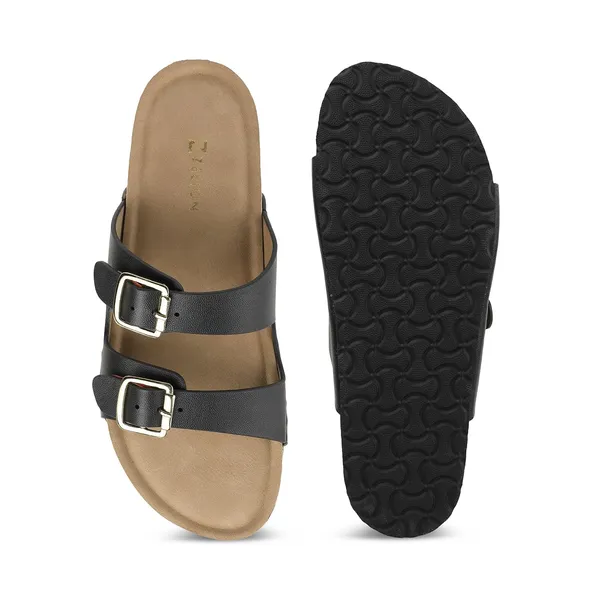 Zelion_Women'S_Double_Strap_Slide_Sandals_With_Gold_Buckles,_Cork_Platform