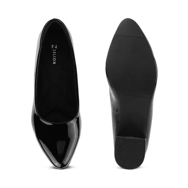 Zelion_Women'S_Patent_Leather_Block_Heel_Pumps,_Slip-On_Court_Shoes