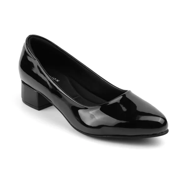 Zelion_Women'S_Patent_Leather_Block_Heel_Pumps,_Slip-On_Court_Shoes