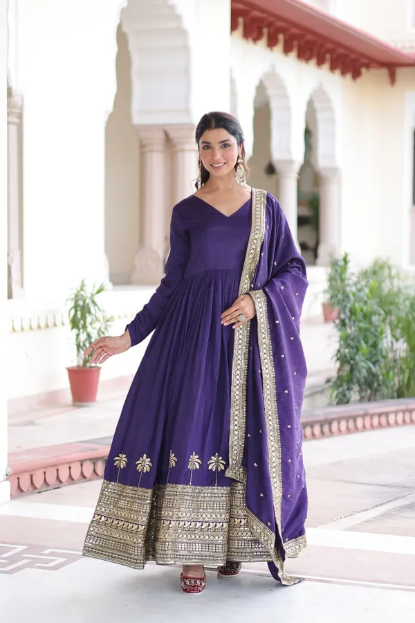 Purple_Anarkali_Suit_Set_With_Golden_Embroidery_And_Dupatta