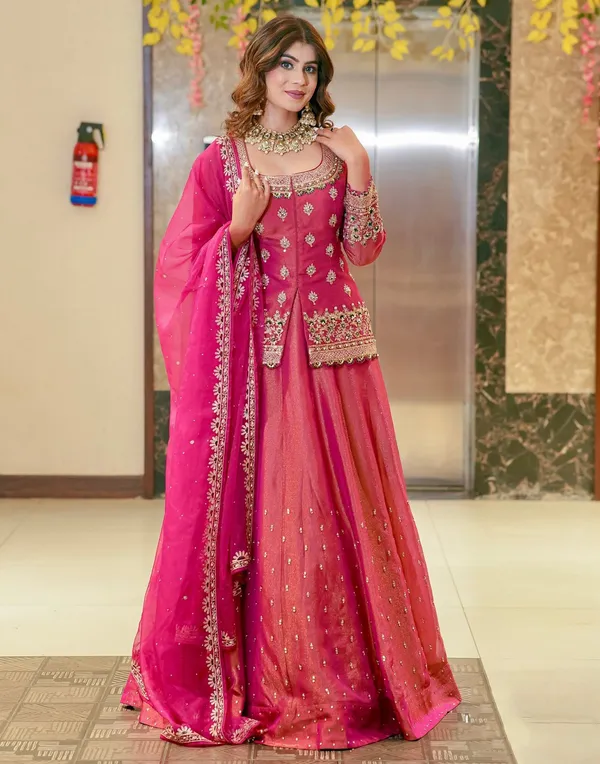 Pink_Embroidered_Lehenga_Choli_Set_With_Dupatta