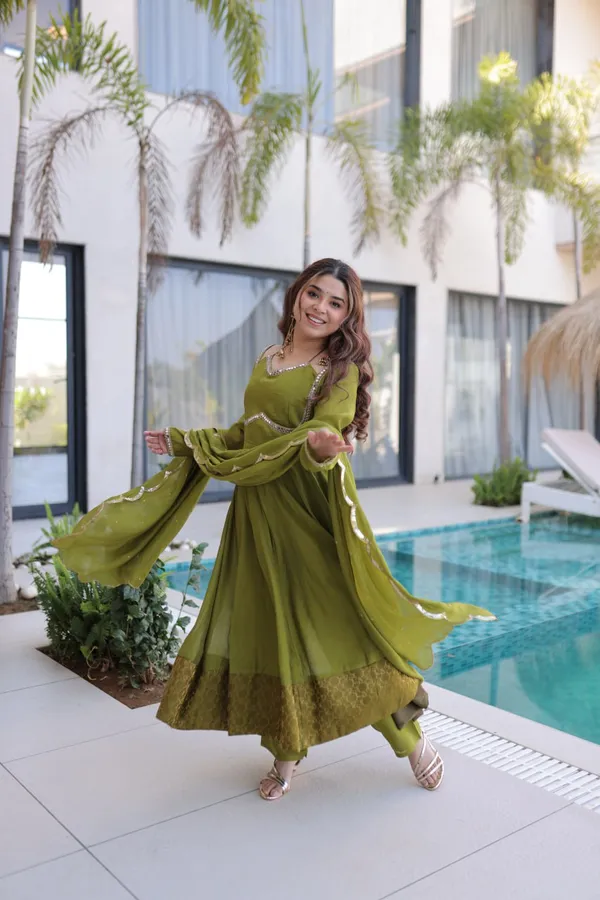 Ethnic_Olive_Green_Anarkali_Suit_With_Embellished_Neckline_And_Dupatta