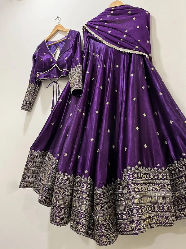 Purple_Embellished_Lehenga_Choli_With_Dupatta_Set_Traditional_Indian_Ethnic_Wear