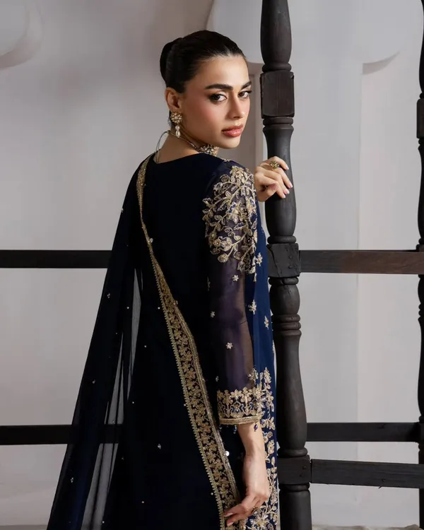 Navy_Blue_Embroidered_Gmy_Silk_Sharara_Suit_Set_With_Dupatta