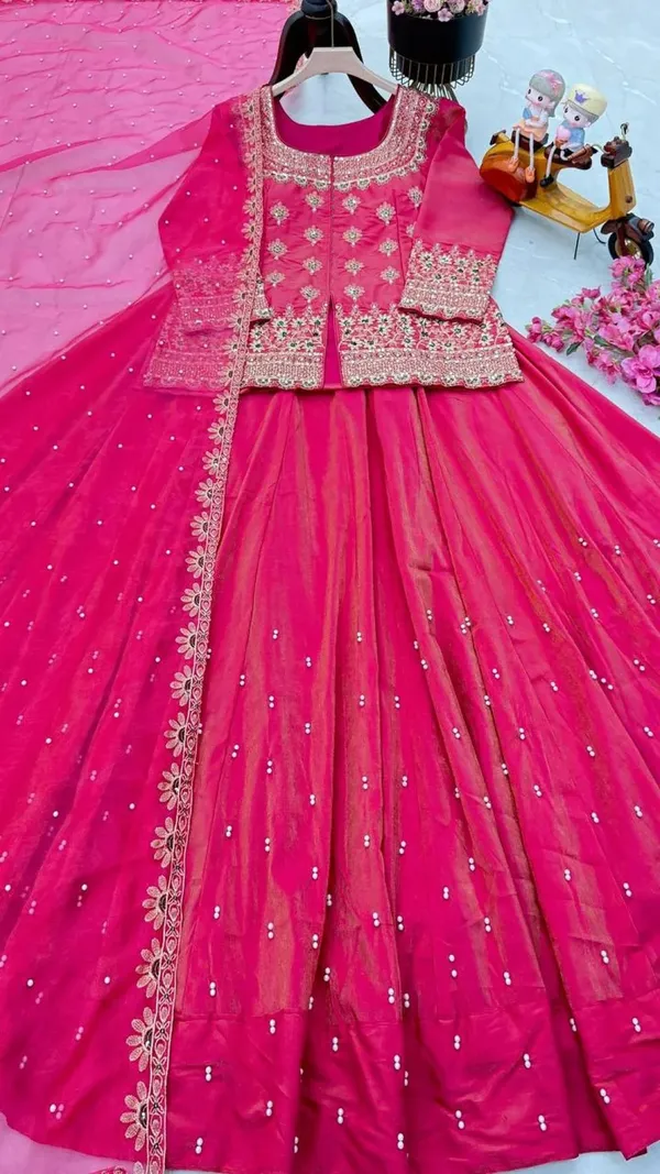 Pink_Embroidered_Lehenga_Choli_Set_With_Dupatta