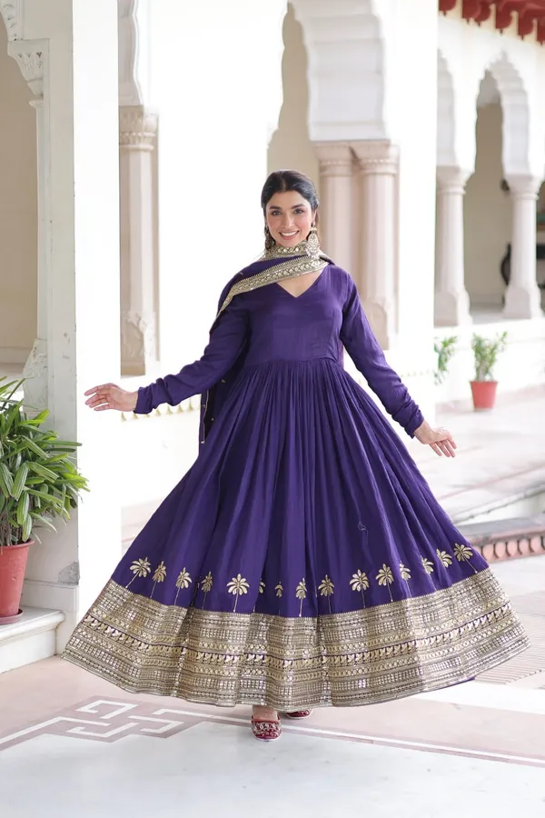 Purple_Anarkali_Suit_Set_With_Golden_Embroidery_And_Dupatta