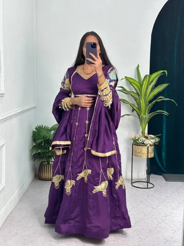 Purple_Embroidered_Anarkali_Gown_With_Golden_Bird_Motifs_And_Sheer_Sleeves