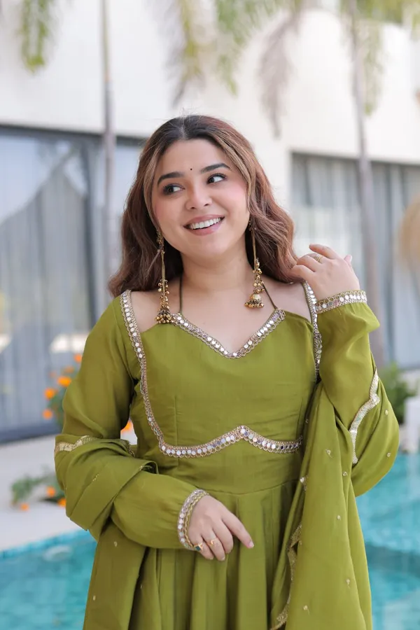 Ethnic_Olive_Green_Anarkali_Suit_With_Embellished_Neckline_And_Dupatta
