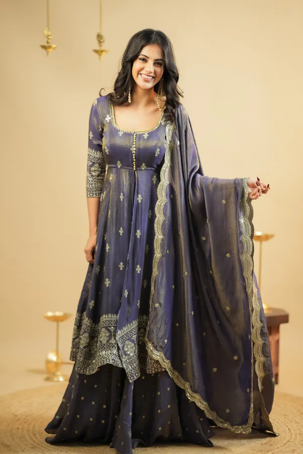 Grey_Anarkali_Suit_Set_With_Golden_Embroidery_And_Dupatta