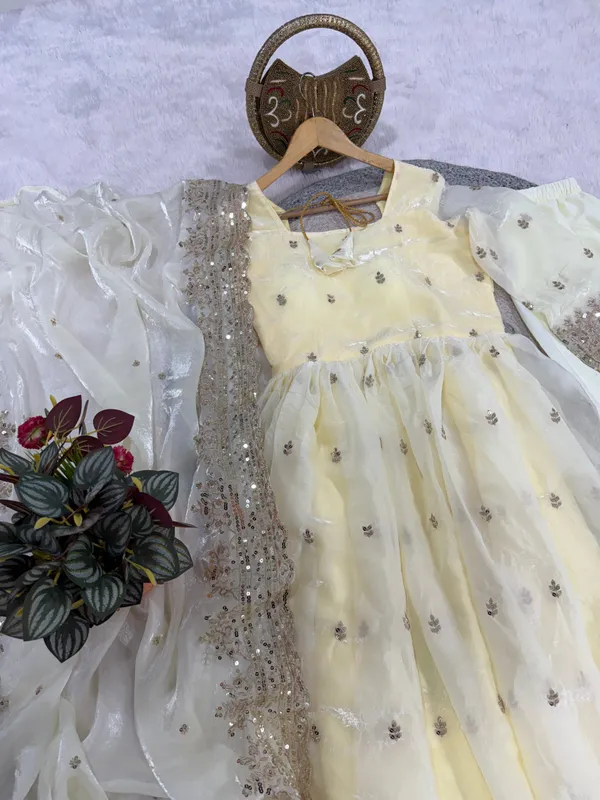 Off_White_Embellished_Ethnic_Dress_With_Sheer_Sleeves_And_Dupatta