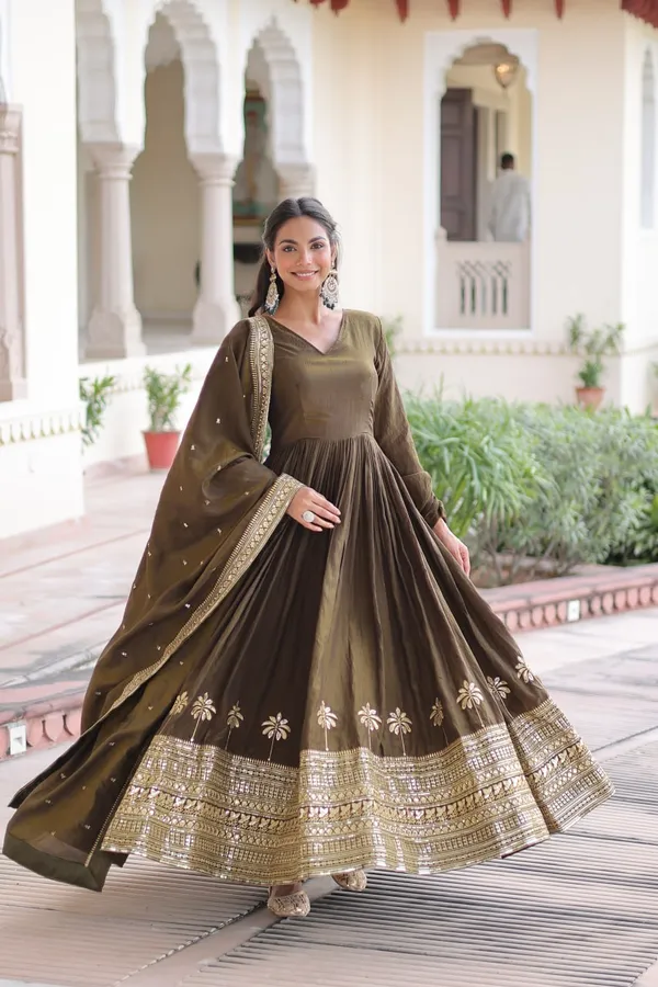 Olive_Green_Embroidered_Anarkali_Suit_With_Dupatta