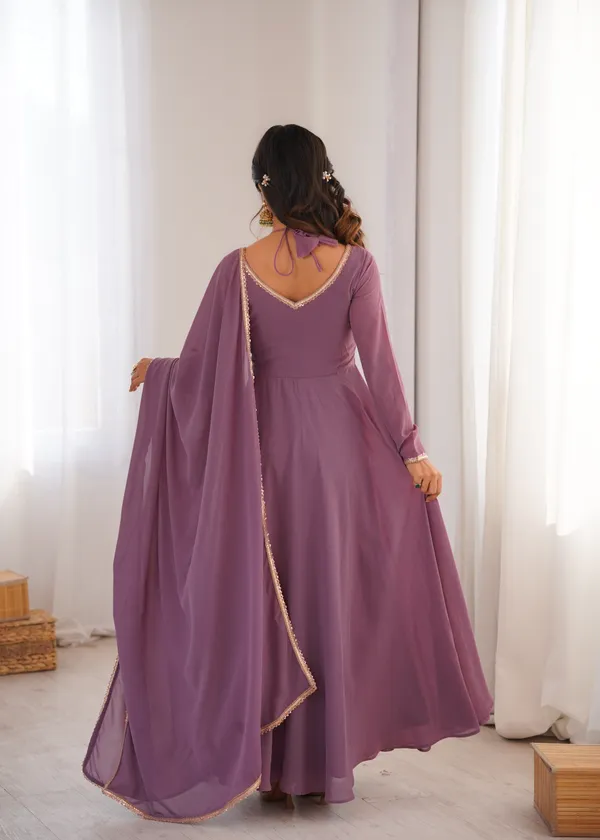 Purple_Anarkali_Suit_Set_With_Dupatta_And_Golden_Lace_Border