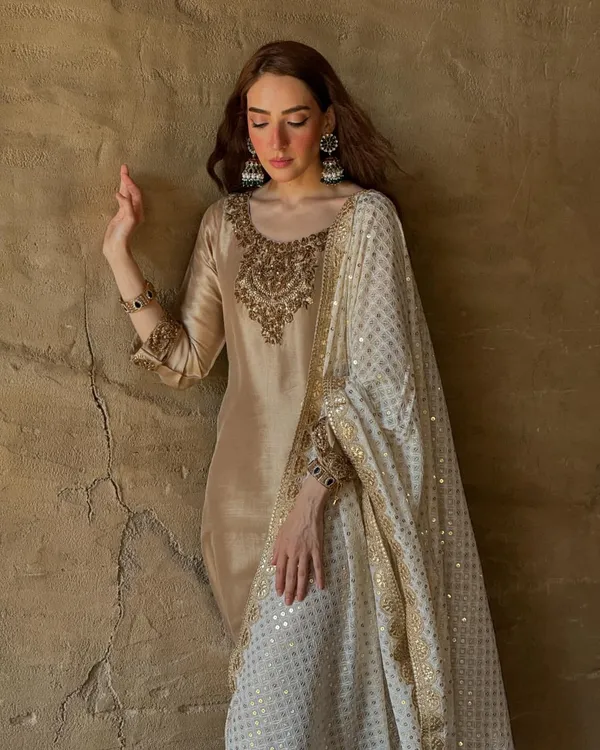 Embroidery_Sequence_Worked_Long_Kurti-Bottom_And_Dupatta_Set_Fully_Stitched_Ready_To_Wear_