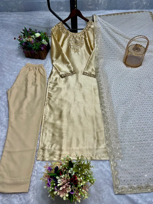 Embroidery_Sequence_Worked_Long_Kurti-Bottom_And_Dupatta_Set_Fully_Stitched_Ready_To_Wear_