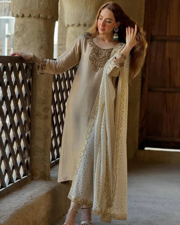 Embroidery_Sequence_Worked_Long_Kurti-Bottom_And_Dupatta_Set_Fully_Stitched_Ready_To_Wear_