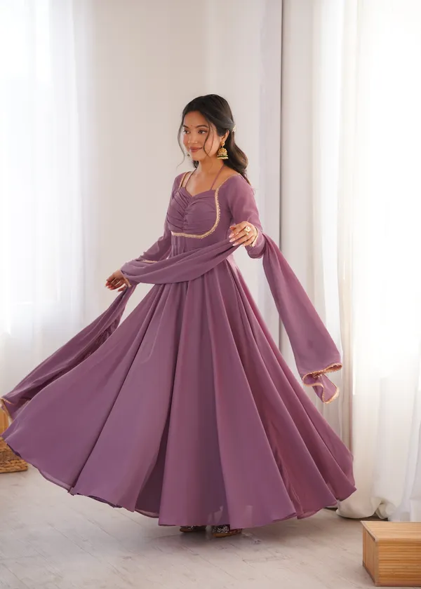 Purple_Anarkali_Suit_Set_With_Dupatta_And_Golden_Lace_Border
