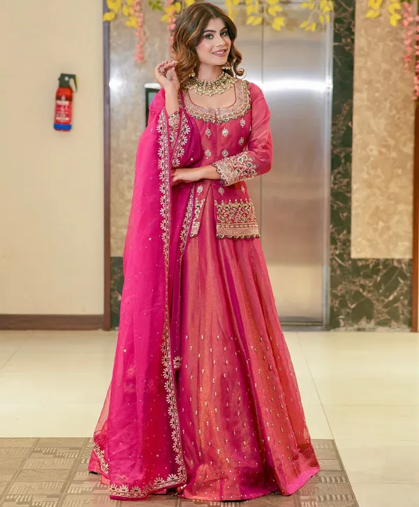 Pink_Embroidered_Lehenga_Choli_Set_With_Dupatta