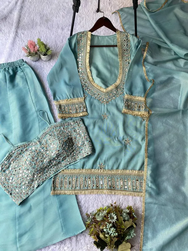 Mint_Green_Embellished_Pakistani_Suit_Set_With_Dupatta_And_Pants