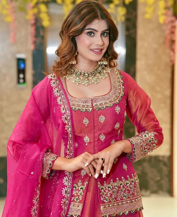Pink_Embroidered_Lehenga_Choli_Set_With_Dupatta