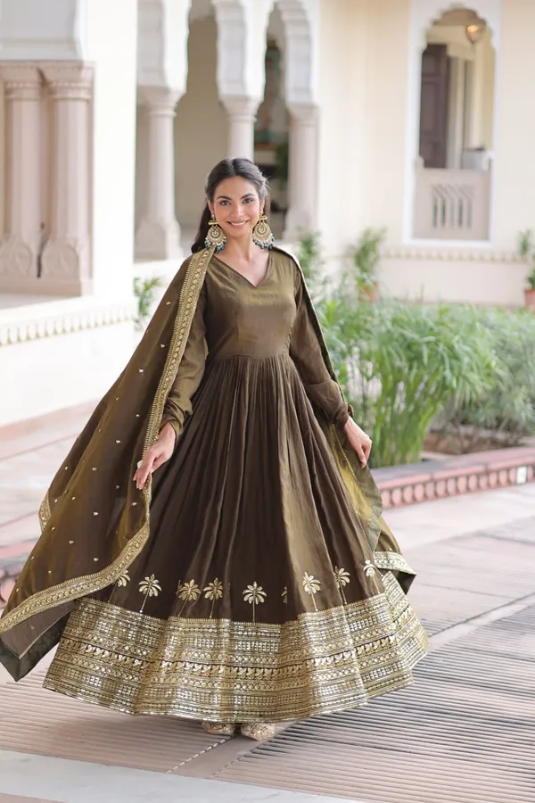 Olive_Green_Embroidered_Anarkali_Suit_With_Dupatta