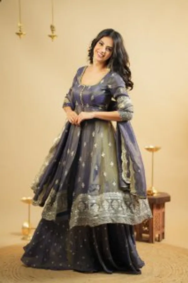 Grey_Anarkali_Suit_Set_With_Golden_Embroidery_And_Dupatta