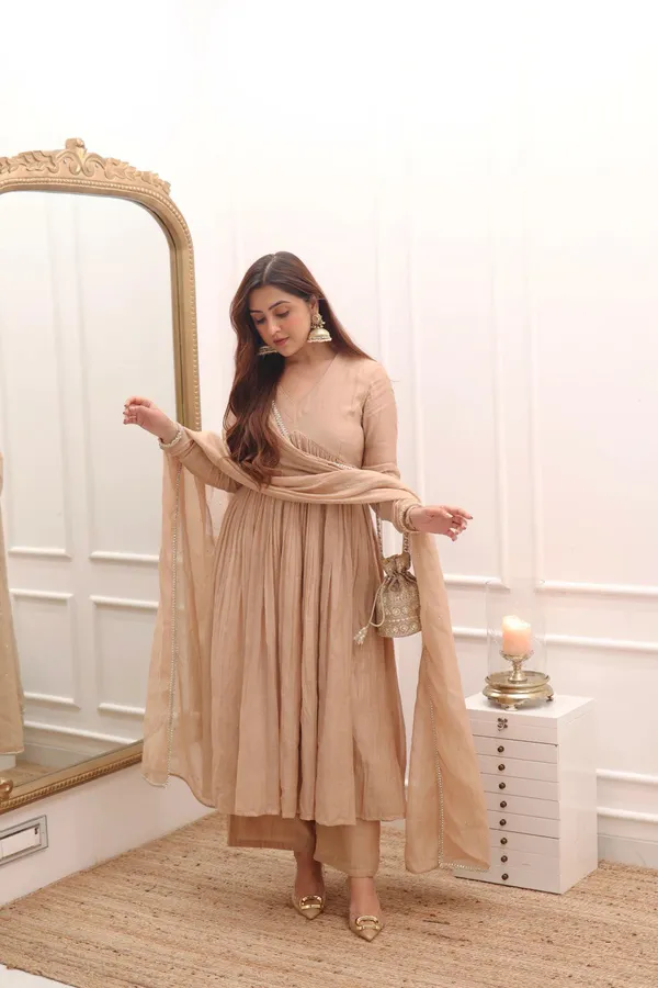 Elegant_Beige_Anarkali_Suit_Set_With_Dupatta