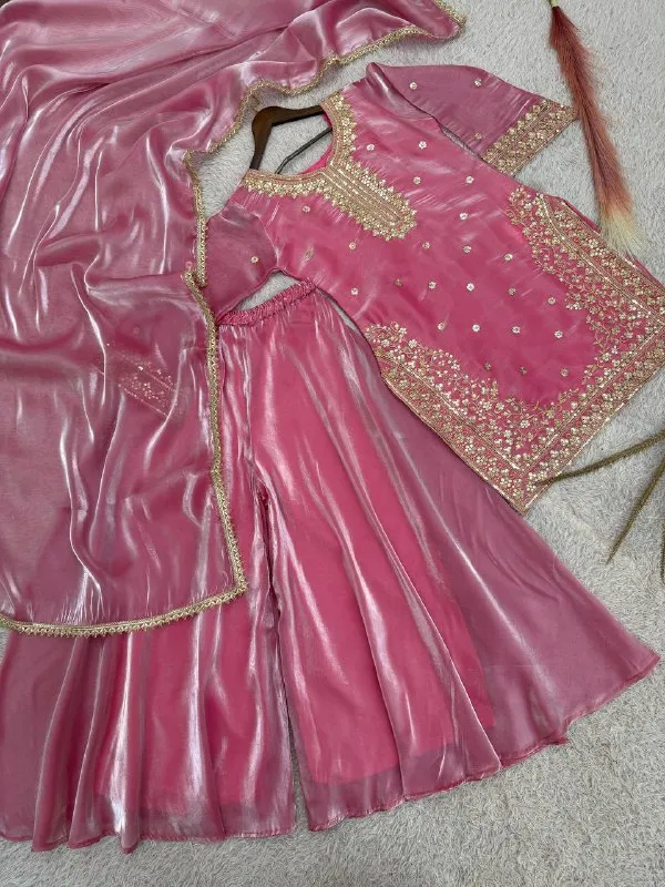 Presenting_New_Premium_Quality_With_Embroidery_Sequence_Worked_Top-Plazzo_And_Dupatta_Set_Fully_Stitched_Ready_To_Wear_🔥😍🥰