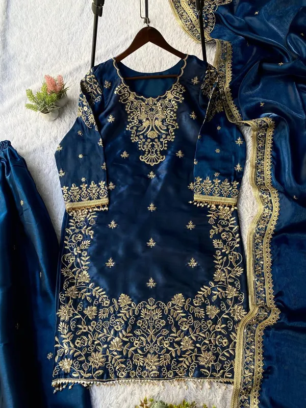 Navy_Blue_Embroidered_Gmy_Silk_Sharara_Suit_Set_With_Dupatta