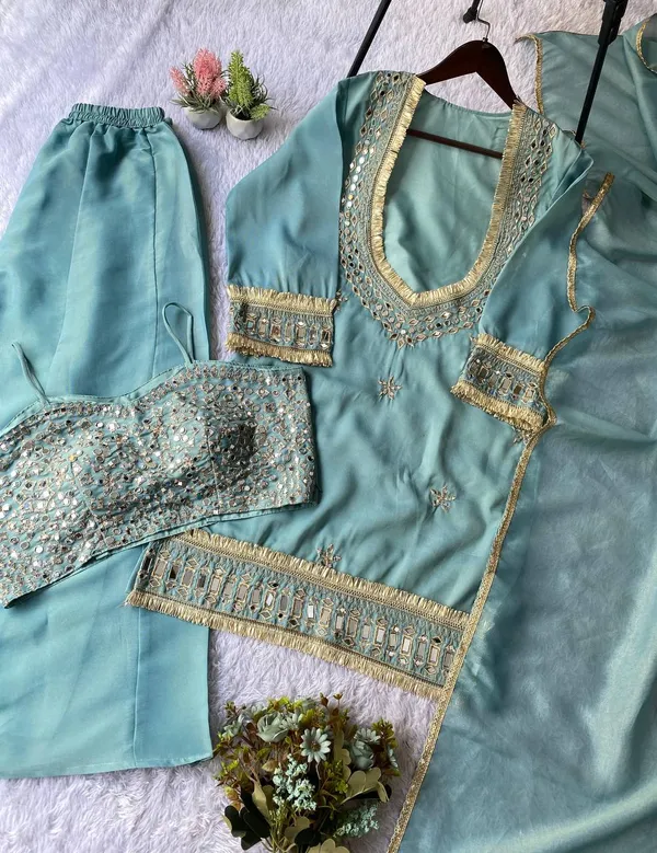 Mint_Green_Embellished_Pakistani_Suit_Set_With_Dupatta_And_Pants