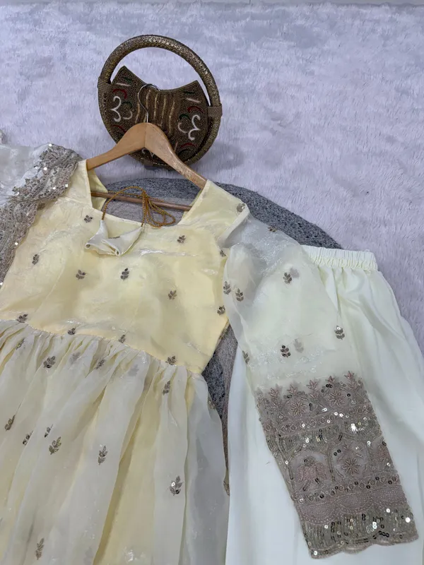 Off_White_Embellished_Ethnic_Dress_With_Sheer_Sleeves_And_Dupatta