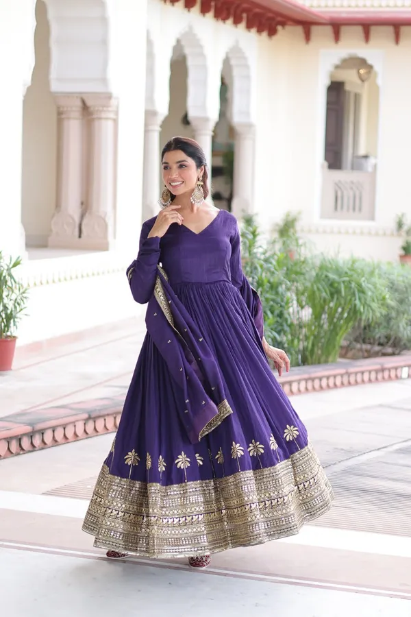 Purple_Anarkali_Suit_Set_With_Golden_Embroidery_And_Dupatta