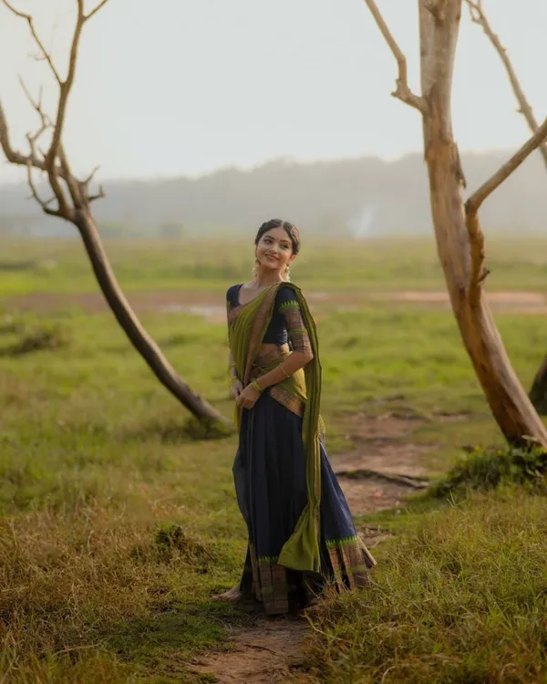 The_South-style_Kanjivaram_silk_lehenga_is_more_than_just_attire;_it's_a_piece_of_art_that_encapsulates_the_essence_of_South_Indian_culture_
