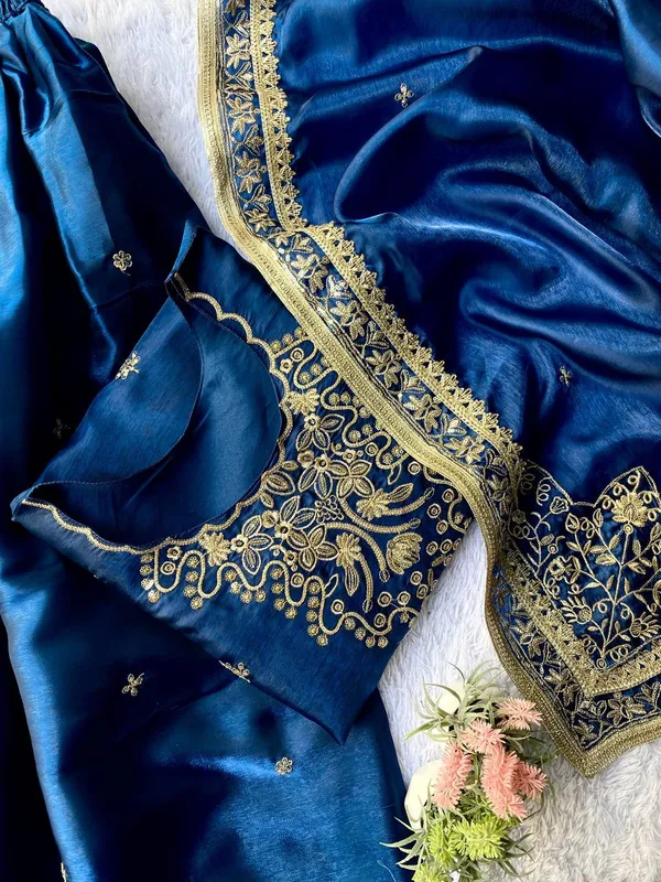 Navy_Blue_Embroidered_Gmy_Silk_Sharara_Suit_Set_With_Dupatta