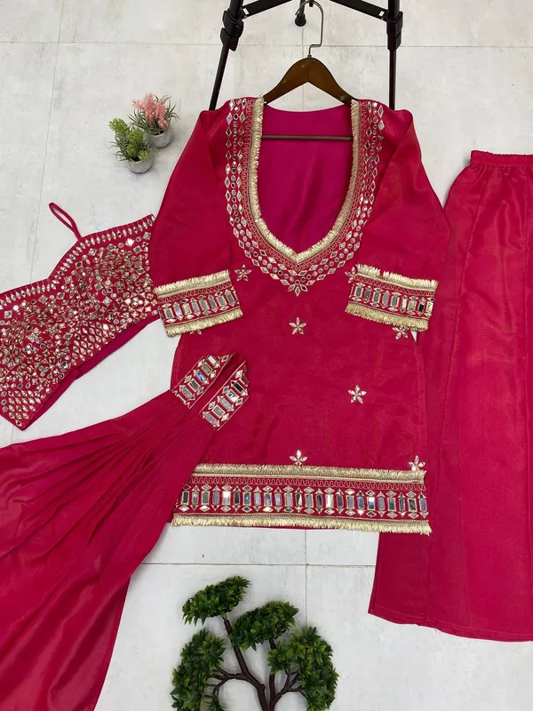 Pink_Embellished_Kurti_Set_With_Dupatta_Festive_Ethnic_Wear_For_Women
