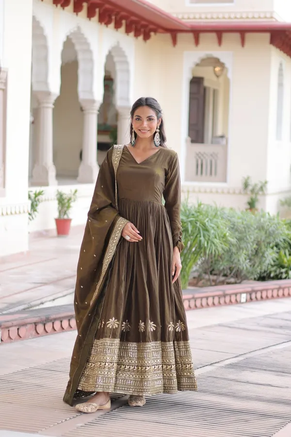 Olive_Green_Embroidered_Anarkali_Suit_With_Dupatta