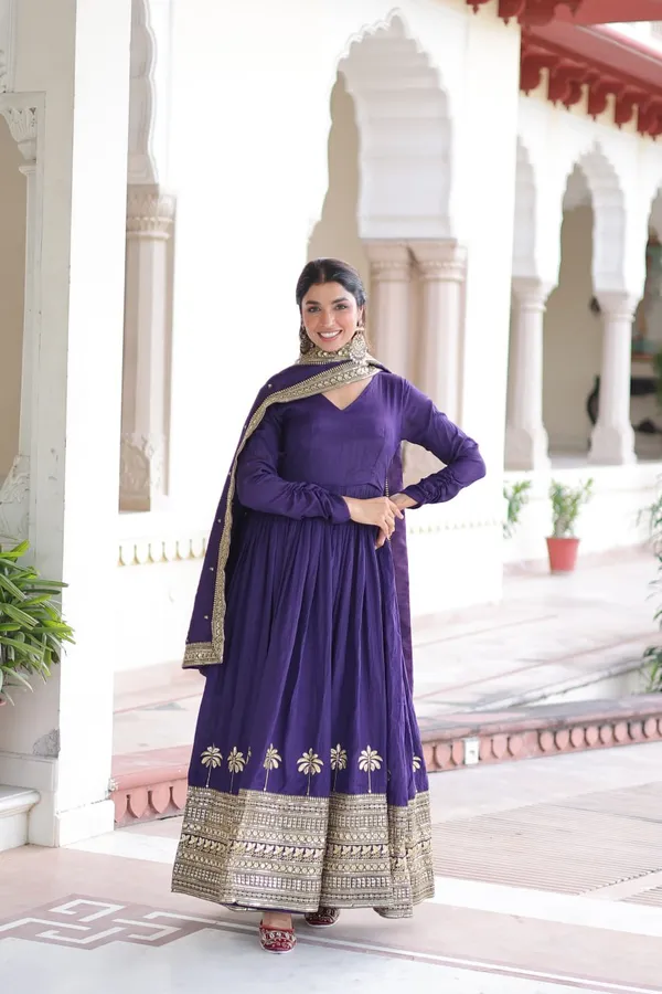 Purple_Anarkali_Suit_Set_With_Golden_Embroidery_And_Dupatta