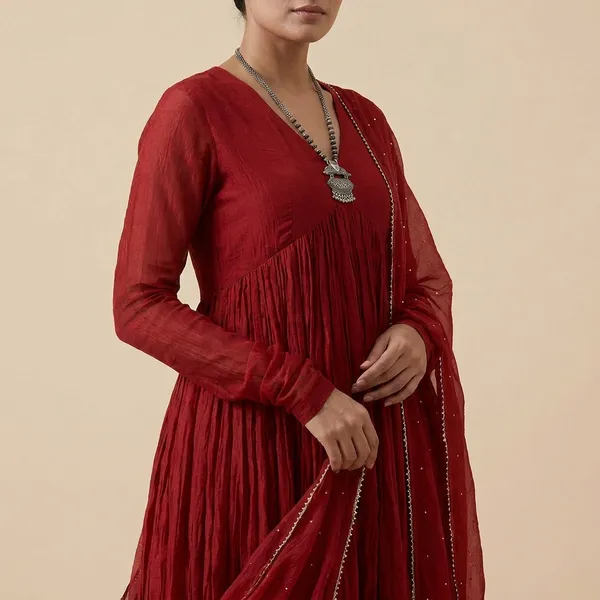 Red_Anarkali_Suit_With_Dupatta_Ethnic_Wear_For_Women