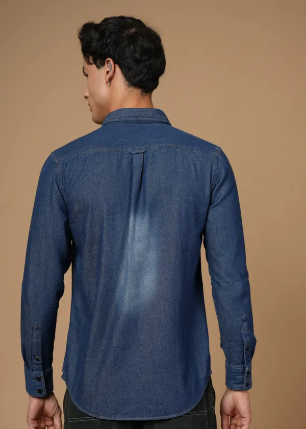 Dark_Blue_100%_Cotton_Denim_Shirt_For_Men