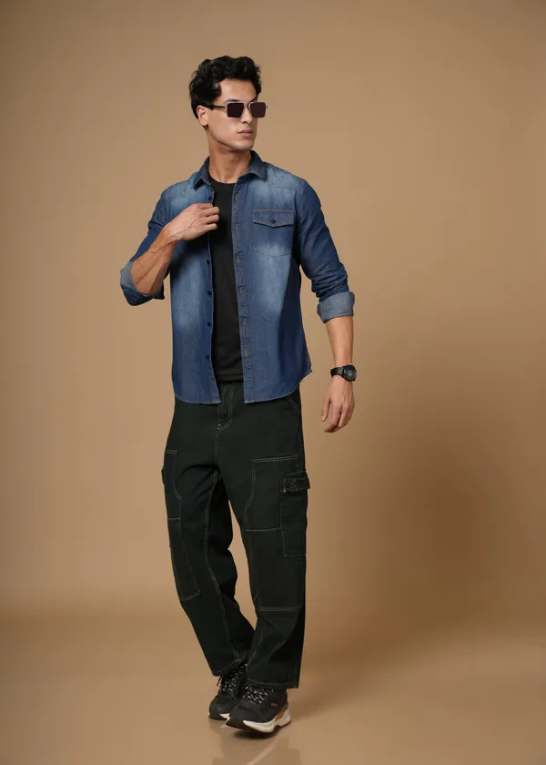 Dark_Blue_100%_Cotton_Denim_Shirt_For_Men