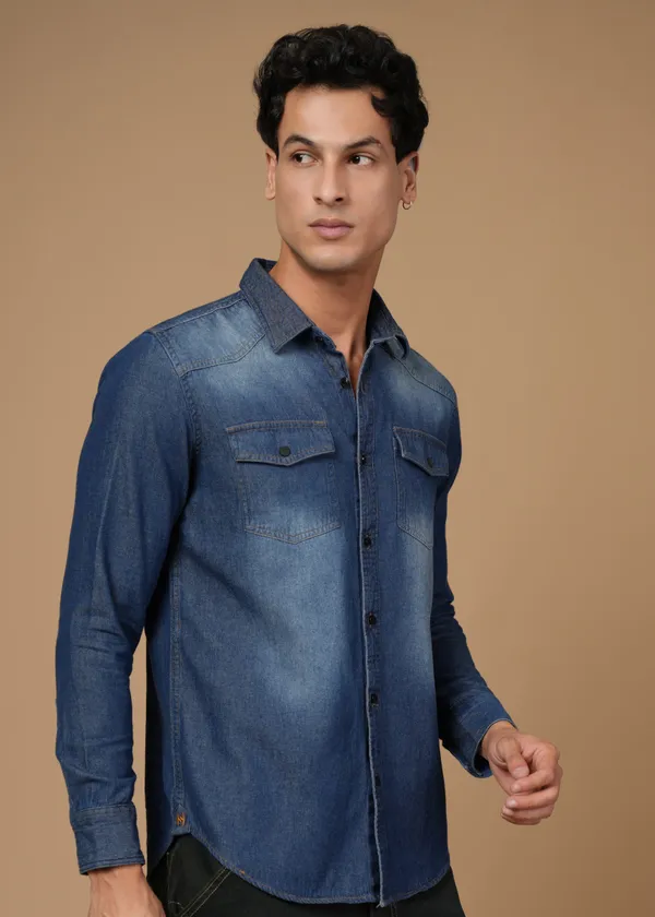 Dark_Blue_100%_Cotton_Denim_Shirt_For_Men